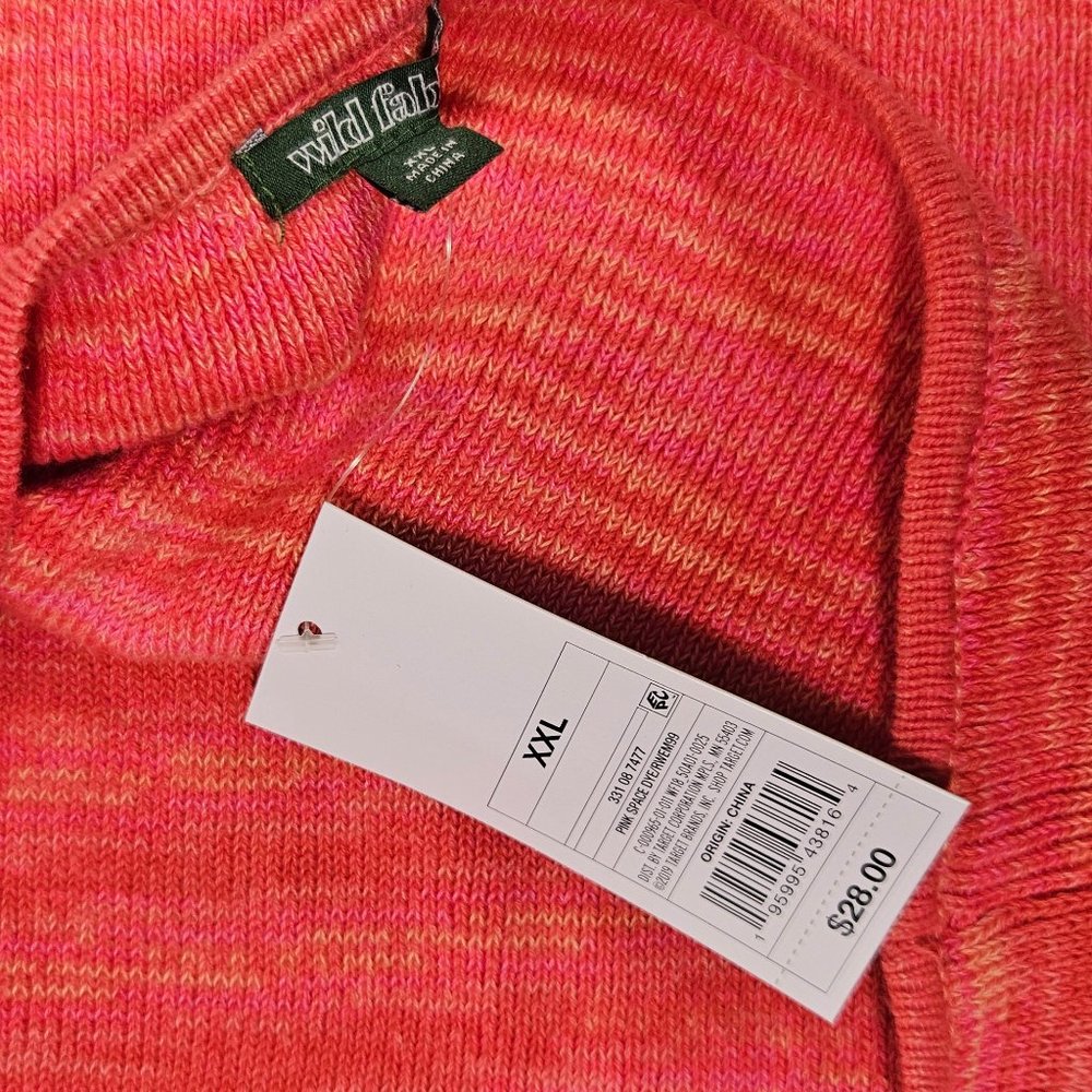 Wild Fable Sweater Halter Dress Pink Space Dye Women's Size XXL - Picture 4 of 6